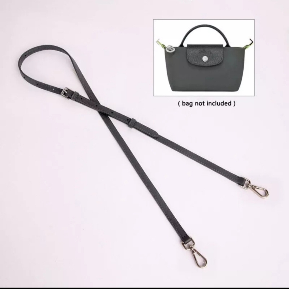 Punch-free adjustable 94-114cm length bag strap for Longchamp Le Pliage mini bag